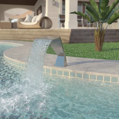 Immagine prodotto di Cascata per piscina in acciaio inox 64x30x52 cm argento