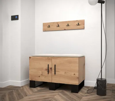 Produktbild von Flur-Garnitur RUMIE 21 – Eiche Artisan, beige Paneele