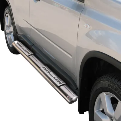 Image de Marchepieds Latéraux pour Nissan X-Trail 2007-2010 Acier Inoxy Argent