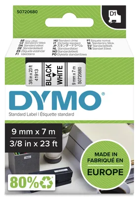 Zdjęcie produktu dla DYMO D1 Standard 9 mm x 7 m, pudełko, 19 mm, 65 mm