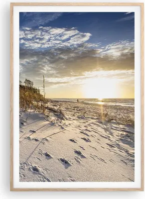 Produktbild von Gerahmtes Poster - Rahmen in heller Eiche - Sand Gras Meer - 70x100 cm - Wand Bild - Wanddeko - Wandbilder - Kunstposter - Wandposter - Bilderrahmen - Bilder - Kunstdruck - P2NPA70x100-4781