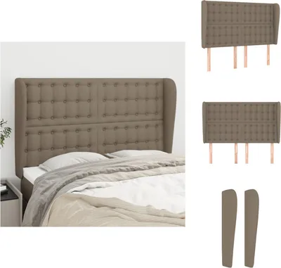 Produktbild von vidaXL Kopfteil mit Ohren Taupe 147x23x118/128 cm Stoff -  Kopf- & Fußenden