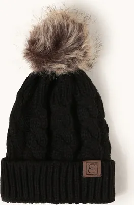 Produktbild von Schwarze Kinderstrickmütze für kaltes Wetter KP12290