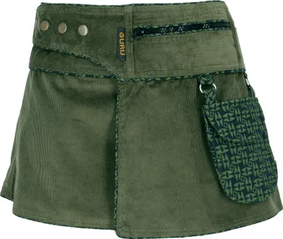 Produktbild von Wickelrock, Cord Minirock, Cacheur, Sidebag - Grün, Damen, Baumwolle, Größe: S/M