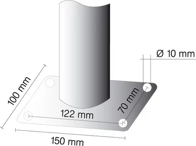 Produktbild von Absperrpfosten aus Stahlrohr Ø 60 mm, für Dübelbefestigung, ohne Lackierung ohne Ösen