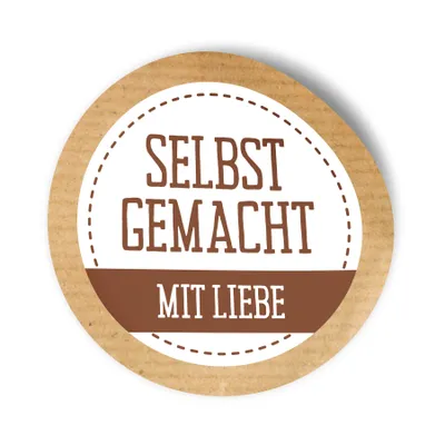 Produktbild von itenga 50 x Etikett rund 4cm selbstgemacht mit Liebe Sticker