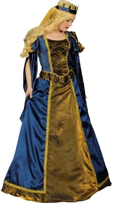 Produktbild von K31250548-40-42 blau-gold Rokokokleid Burgfrau Gr.40-42