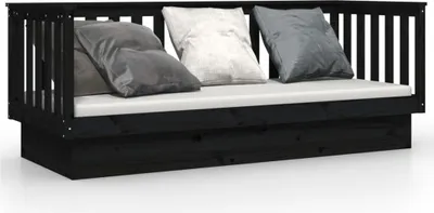 Obrázek produktu pro vidaXL Denní postel černá 75x190 cm Masivní borovicové dřevo