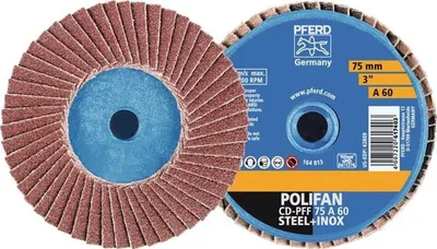 Produktbild von Pferd Fächerschleifscheibe 50MM DM, Körnung 60, flach, - 42719106