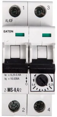Imagen del producto de Interruptor de protección de motor, 2 polos, 0,09 kW, 0,25-0,4 A, modelo Z-MS-0,40/2, referencia 248391
