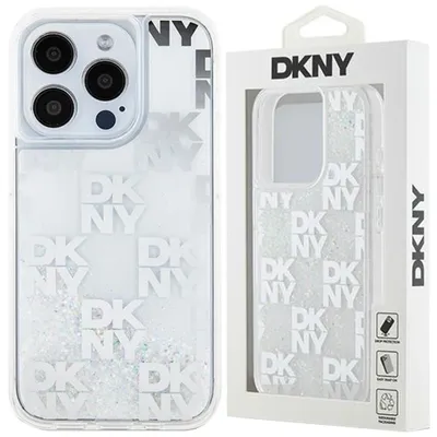 Produktbild von DKNY, Schutzhülle Liquid Glitter Checkered Pattern f. iPhone 15 Pro Max, Transparent
