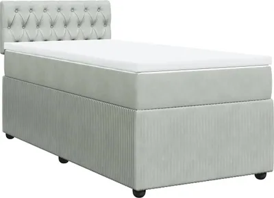 Produktbild von vidaXL Boxspringbett mit Matratze Hellgrau 100x200 cm Samt