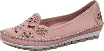Produktbild von Gemini Damen Slipper Ballerina Leder Cutouts Blumenmuster 382336-01, Größe:42 EU, Farbe:Rosa