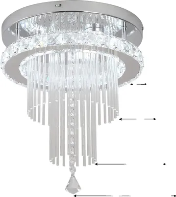 Obrázek produktu pro Moderní křišťálový lustr, LED SMD žárovky, nastavitelná teplota barev, modrá, variabilní