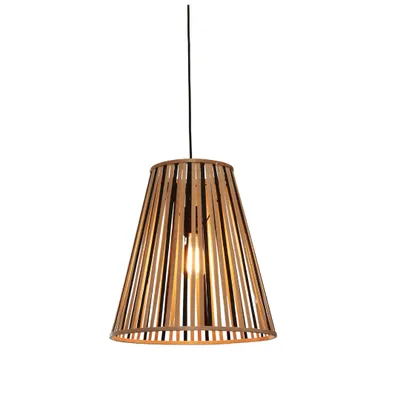 Produktbild von GOOD&MOJO - Hängeleuchte Merapi - Bambus/Schwarz - 40x40x42cm Hängelampe - Esstischlampe - Wohnzimmerlampe - Schlafzimmerlampe - Wohnzimmer