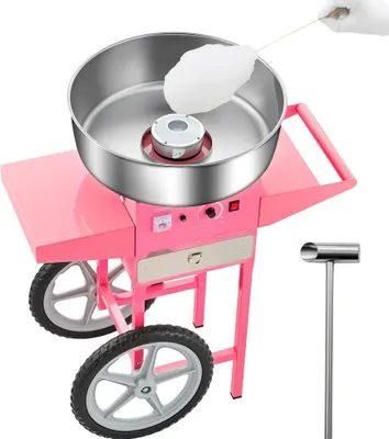 Produktbild von Professionelle Zuckerwattemaschine mit Wagen - 1kW, Rosa - Kommerzielle Zuckerwattegeräte