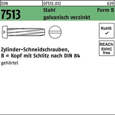 Produktbild von Reyher  Gew.-Schneidschrauben DIN 7513 St. B M 5x16 galv. vz (1000 Stück)
