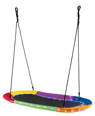 Immagine prodotto di Altalena a nido ovale con portata fino a 300 kg, altalena da esterno con corde regolabili, altalena per bambini