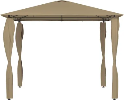 Produktbild von vidaXL Pavillon mit Pfostenabdeckungen 3x3x2,6 m Taupe 160 g/m²