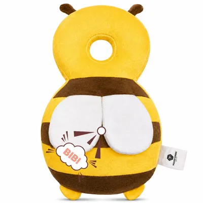 Produktbild von Vulpes Goods Baby Kopfschutz, Baby Kopfschutzkissen, Sicherheitskissen,Verstellbar, 3D Atmungsaktiv, Sicheres Laufenlernen, Bienenform