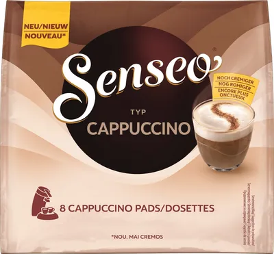 Produktbild von SENSEO Pads Cappuccino Choco Caramel Baileys Vielfaltspaket 4 Sorten 64 Getränke