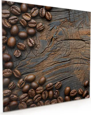 Produktbild von Küchenrückwand Spritzschutz Glas mit Motiv Kaffeebohnenholz 40 x 40 cm