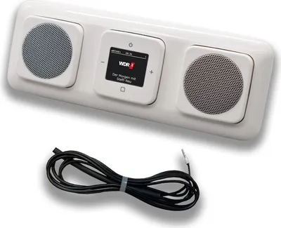 Produktbild von Busch Jäger DAB+ Unterputz Radio Set 8215U-101 inkl. 2x Lautsprecher im 3 fach Rahmen in REFLEX SI Alpinweiß inkl. 0,9m EBROM Wurfantenne 8215U - 8215 U - 8215 U-101