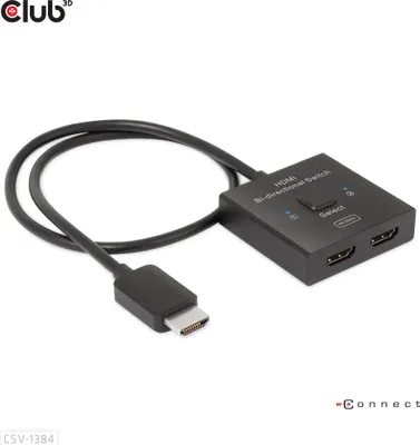 Produktbild von Club3D HDMI Switch 2-in-1 bidirektional   8K60Hz/4K120Hz UHD retail