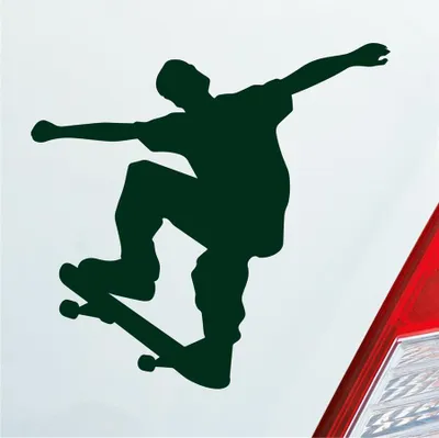 Produktbild von Auto Aufkleber Skater Skaten Sport Tuning Ollie 10x10 cm Dunkelgrün Sticker Heckscheibenaufkleber
