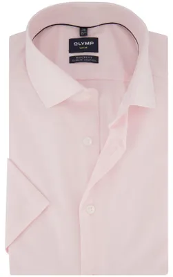 Produktbild von Kurzarmhemd Olymp rosa bügelfrei Semi-Wide-Kragen