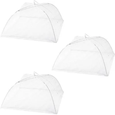 Produktbild von Schutzhaube für Obst 32x32cm, aufklappbar, weiß, für Picknick und Camping