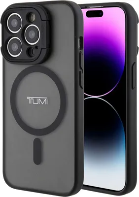 Produktbild von Tumi iPhone 15 Pro Back cover case - Metallic magsafe Whiteh stand - Black