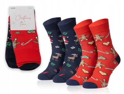 Produktbild von Herren Weihnachts-Socken 2er-Pack Größe 43-46 Baumwolle