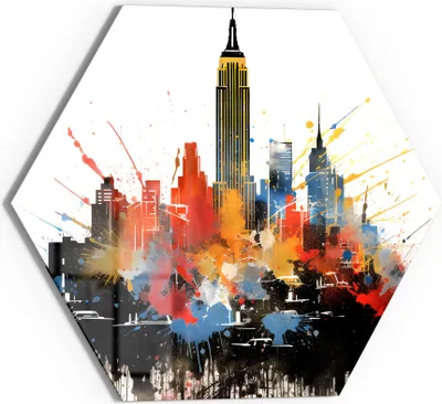 Produktbild von DEQOART Glasbild Echtglas 40x35 cm 'Farbige Stadtmythen' Wandbild Bild modern Deko