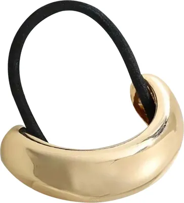 Produktbild von Haargummi mit langem Ringaufsatz – Schlicht Gold