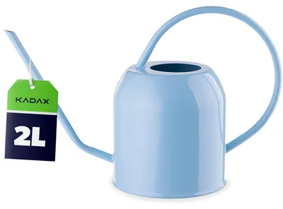 Produktbild von KADAX Gießkanne 2L aus pulverbeschichtetem Stahl, kleine Blumengießkanne mit langem, präzisem Ausguss für Zimmerpflanzen, Giesskanne aus Metall (Blau)