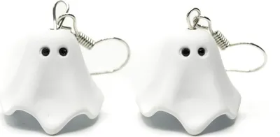Produktbild von Geist Ohrringe Miniblings Hänger Gespenst Halloween Grusel Schlossgespenst weiß