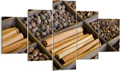 Produktbild von Bild auf Leinwand - Leinwandbild - Zimt Vanille Kaffee Getreide - 125x70cm - Wand Bild - Wanddeko - Leinwanddruck - Bilder - Kunstdruck - Wanddekoration - Leinwand bilder - Wandkunst - EA125x70-2311