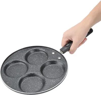 Produktbild von Pancake Pfanne Spiegeleipfanne, Pancake Pfanne 4 Loch Augenpfanne Antihaft Pfanne, 4 Eier Spiegelei Burger Pfanne, Pfannkuchenpfanne Crepepfanne Antihaft Spiegelei Pfanne Für Gas