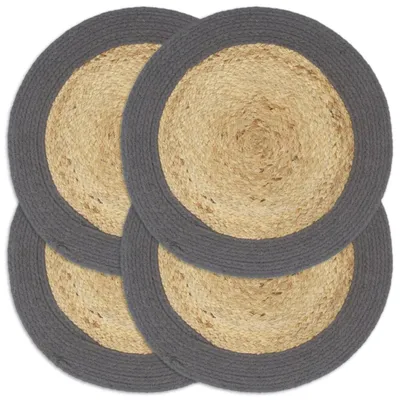 Image de VIDAXL -Taschen 4 ST 38 cm Jute und Baumwolle und Anthrazit