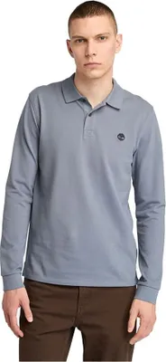 Image de Timberland Millers River Pique Polo à manches longues Gris S Homme Gris S