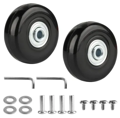 Ersatz-Kofferrollen 2 Stk., 50 mm, Gummi/Edelstahl, schwarz