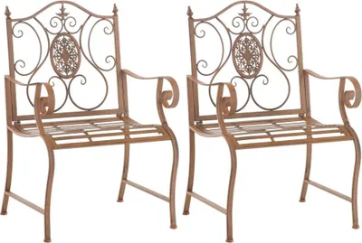 Produktbild von 2er-Set nostalgische Gartenstühle – Outdoor-Stühle – pflegeleicht | Farbe: Antikbraun