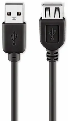 Produktbild von Goobay USB 2.0 AA 500 LC HiSpeed, 5m USB A USB A Stecker/Buchse Schwarz - Kabel USB (5m, 5m, USB A, USB A, USB A, Stecker/Buchse, Schwarz)