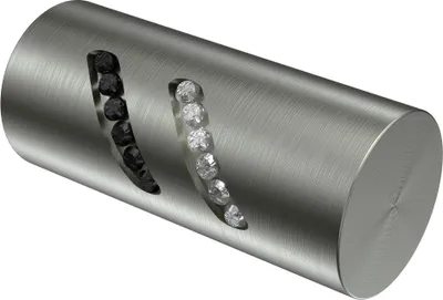 Produktbild von Interdeco Endstücke / Zierabschlüsse für Gardinenstangen mit 20 mm Ø Edelstahl-Optik, Typ Zoena (Glitzerzylinder), Pack. 2 Stück
