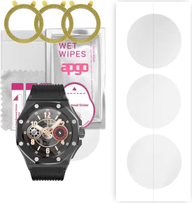 Produktbild von apgo 3 Stück Schutzfolie, klar, kompatibel mit Kumi GW20 Smartwatch, Hydrogel Displayschutzfolie mit Positionierhilfe, Displayfolie, robust und kratzfest