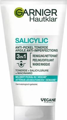 Produktbild von Garnier Hautklar 3 in 1 Gesichtsreinigung für unreine Haut, Reinigung, Peeling und Maske
