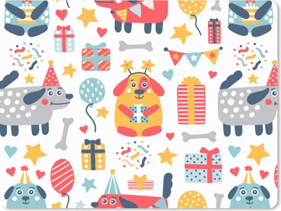 Produktbild von MuchoWow® Mauspad Mousepad Schnittmuster - Geburtstag - Hund 23x19 cm - Mousepads - Maus Mat - Pad - Mausunterlage - Schreibtischunterlage - Mauspad