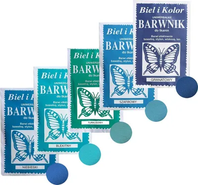 5 x 10g Batikfarbe Textilfarbe Stofffarbe Farbmix Blautöne