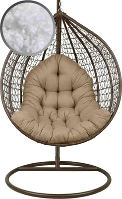 Immagine prodotto di Cuscino AMPO per poltrona sospesa 120×100 cm, cuscino da giardino per poltrona sospesa, poltrona Cocoon, altalene da giardino, beige